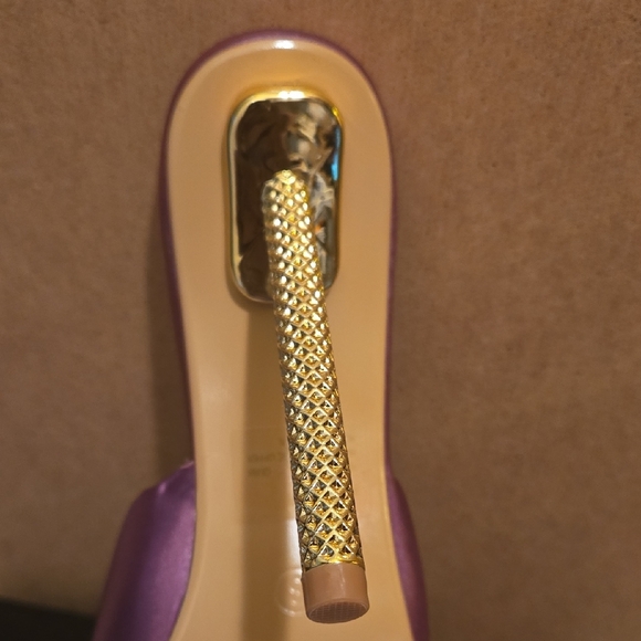 Cape Robbin Satin Heels with Gold Stiletto - Picture 2 of 7